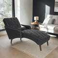 Indoor Chaiselongue Fauteuil met Kussen en Massief Houten Poten
