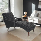 Indoor Chaiselongue Fauteuil met Kussen en Massief Houten Poten