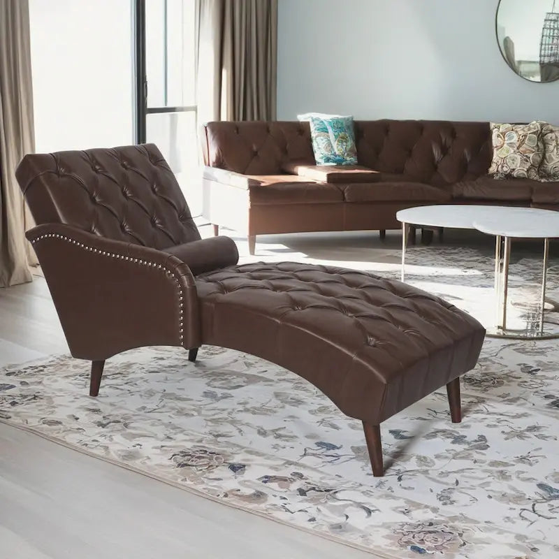 Indoor Chaiselongue Fauteuil met Kussen en Massief Houten Poten