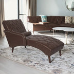 Indoor Chaiselongue Fauteuil met Kussen en Massief Houten Poten