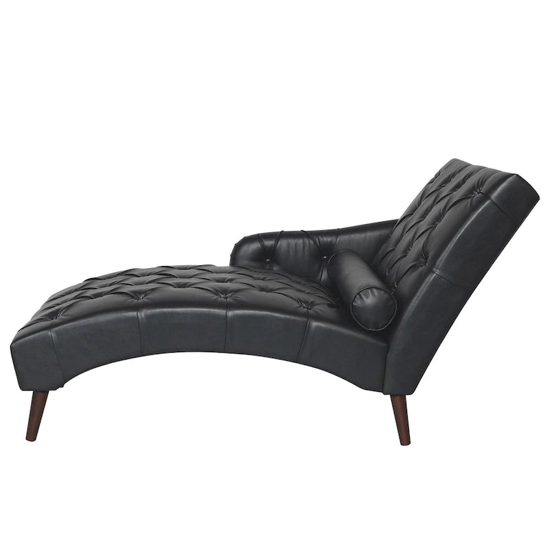 Indoor Chaiselongue Fauteuil met Kussen en Massief Houten Poten