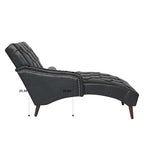 Indoor Chaiselongue Fauteuil met Kussen en Massief Houten Poten