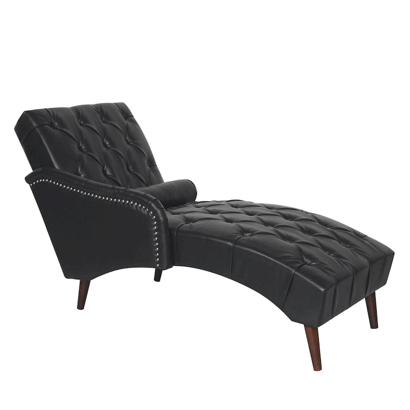 Indoor Chaiselongue Fauteuil met Kussen en Massief Houten Poten