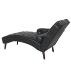 Indoor Chaiselongue Fauteuil met Kussen en Massief Houten Poten