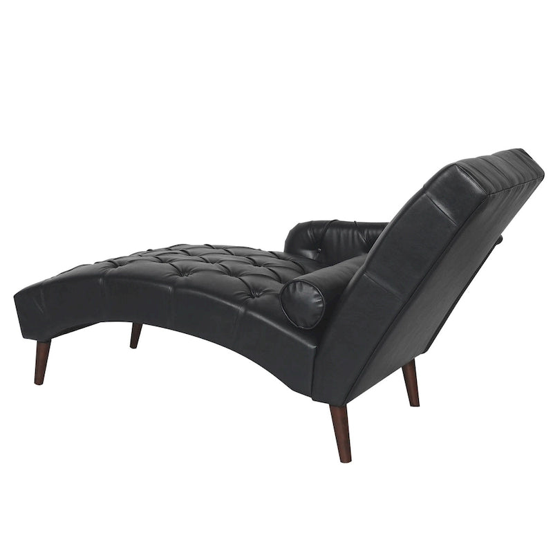 Indoor Chaiselongue Fauteuil met Kussen en Massief Houten Poten