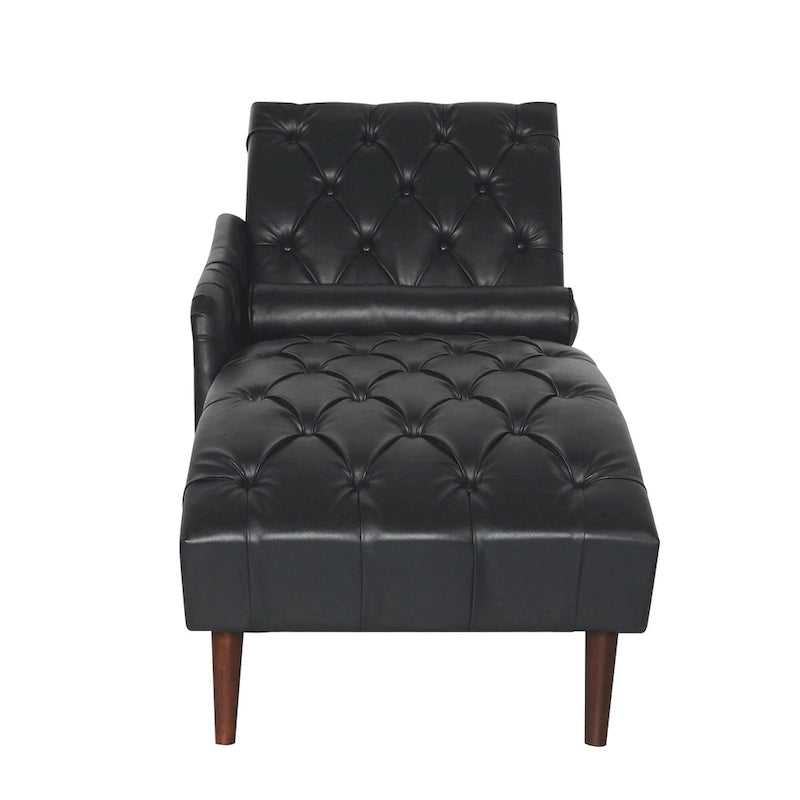 Indoor Chaiselongue Fauteuil met Kussen en Massief Houten Poten