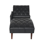 Indoor Chaiselongue Fauteuil met Kussen en Massief Houten Poten