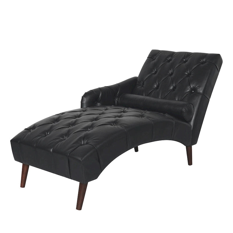 Indoor Chaiselongue Fauteuil met Kussen en Massief Houten Poten
