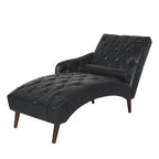 Indoor Chaiselongue Fauteuil met Kussen en Massief Houten Poten