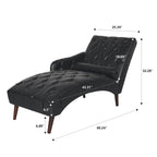 Indoor Chaiselongue Fauteuil met Kussen en Massief Houten Poten