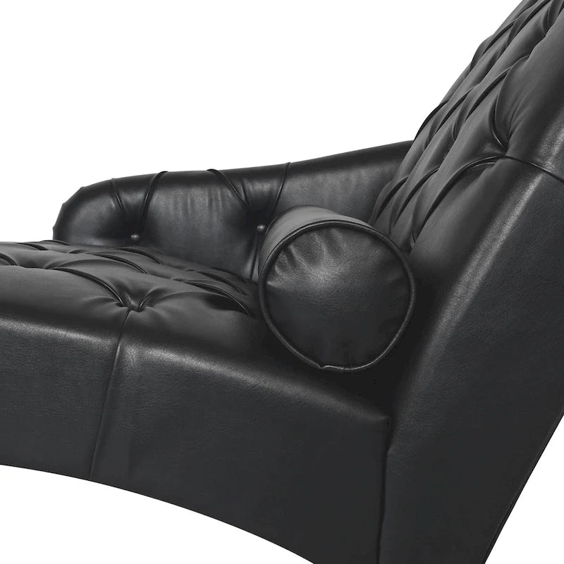 Indoor Chaiselongue Fauteuil met Kussen en Massief Houten Poten