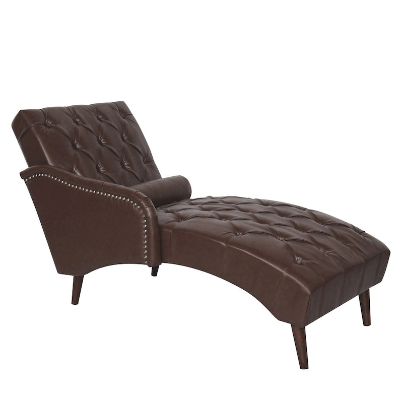 Indoor Chaiselongue Fauteuil met Kussen en Massief Houten Poten