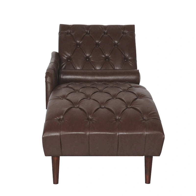 Indoor Chaiselongue Fauteuil met Kussen en Massief Houten Poten