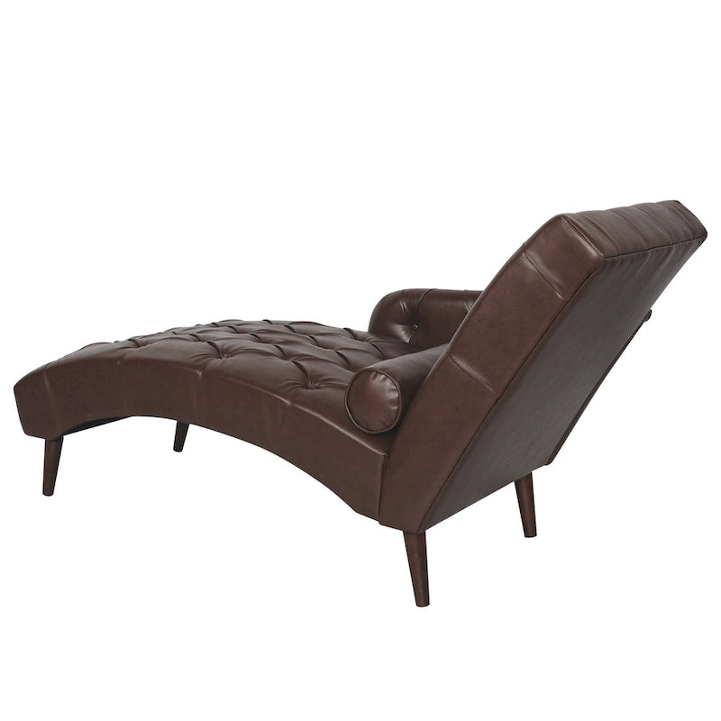 Indoor Chaiselongue Fauteuil met Kussen en Massief Houten Poten