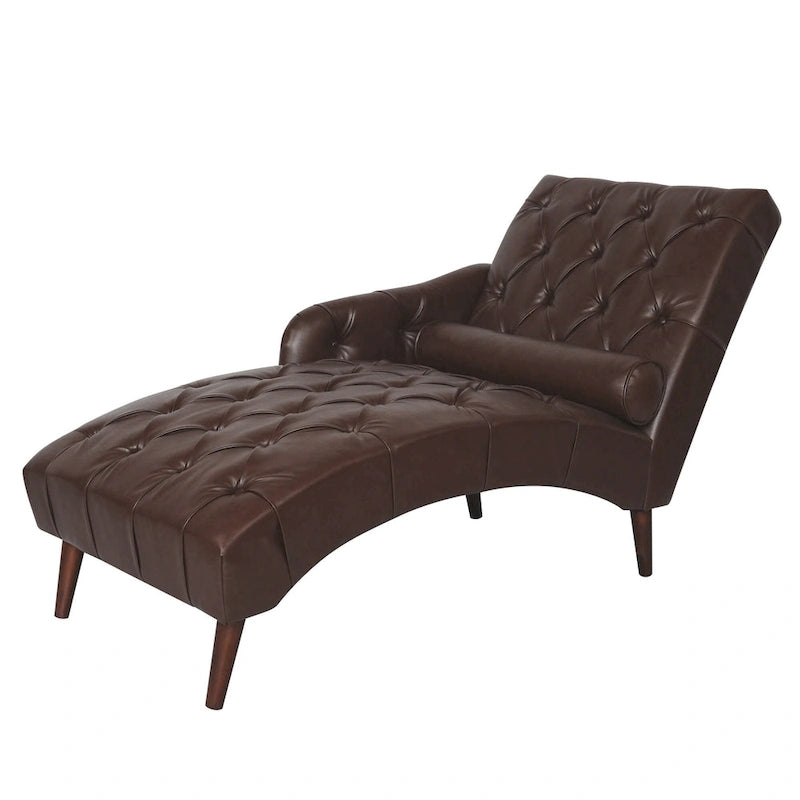 Indoor Chaiselongue Fauteuil met Kussen en Massief Houten Poten