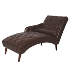 Indoor Chaiselongue Fauteuil met Kussen en Massief Houten Poten