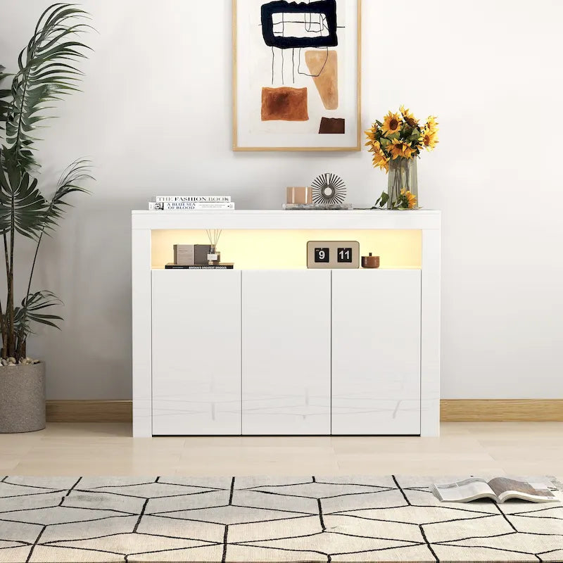 3-deurs dressoir opbergkast met ledverlichting