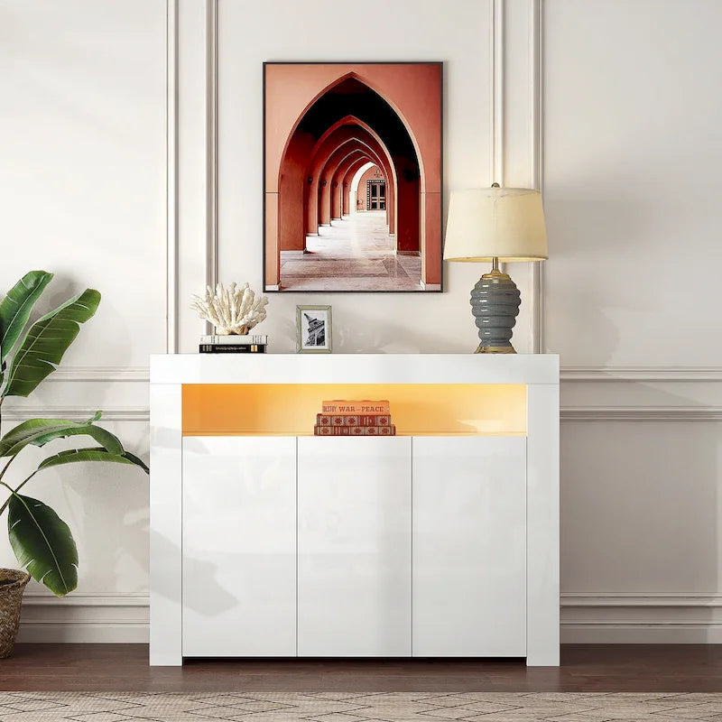 3-deurs dressoir opbergkast met ledverlichting