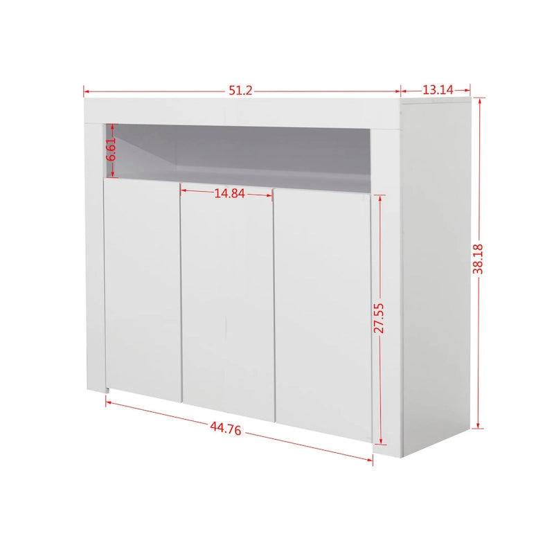 3-deurs dressoir opbergkast met ledverlichting