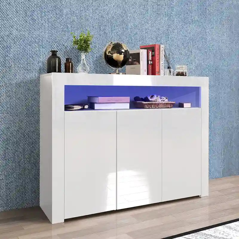 3-deurs dressoir opbergkast met ledverlichting
