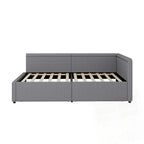 Eenpersoons L-vormig hoekdaybed met twee opberglades