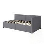 Eenpersoons L-vormig hoekdaybed met twee opberglades