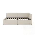Eenpersoons L-vormig hoekdaybed met twee opberglades