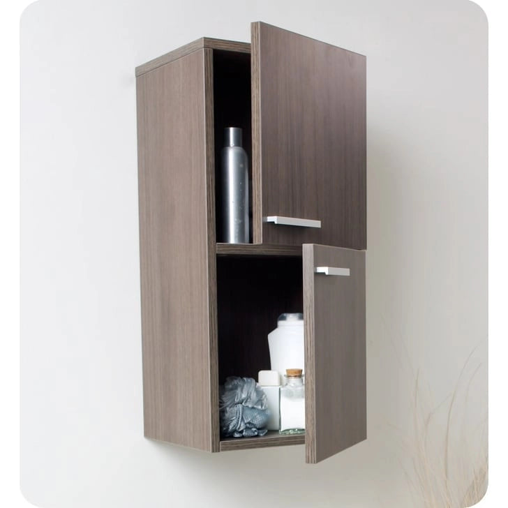 27" aan de muur bevestigde linnenkast voor de badkamer met twee opbergvakken