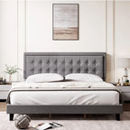 Kingsize platformbedframe met verstelbaar hoofdeinde
