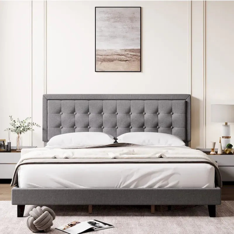 Kingsize platformbedframe met verstelbaar hoofdeinde