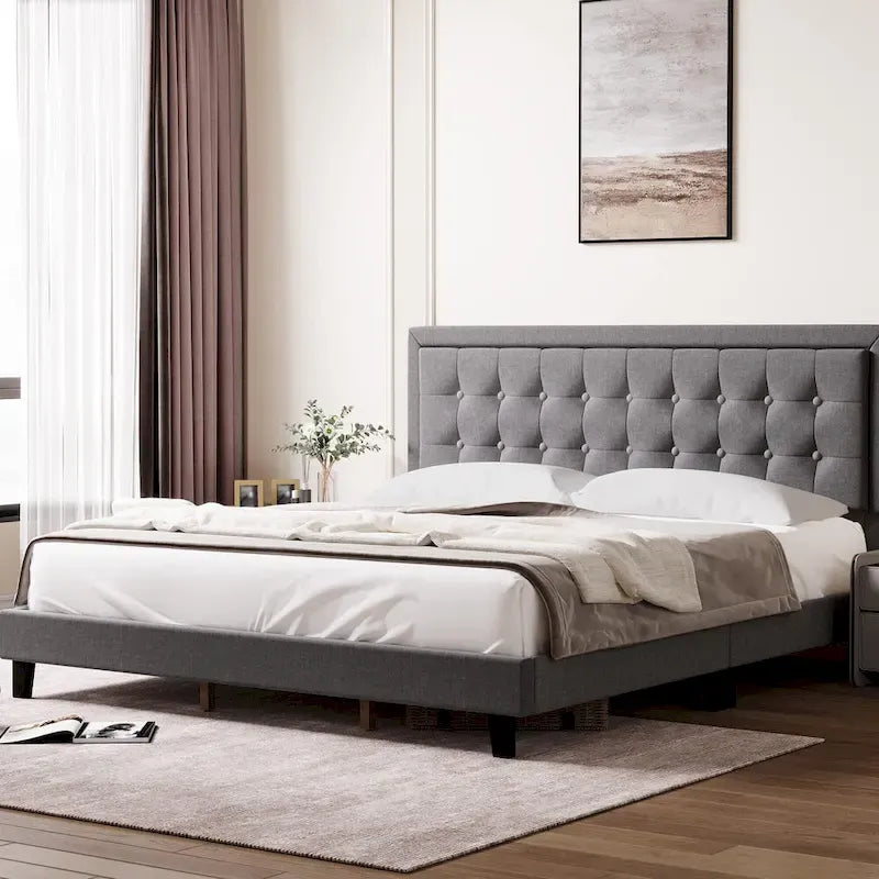 Kingsize platformbedframe met verstelbaar hoofdeinde