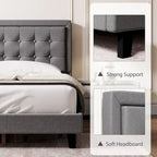 Kingsize platformbedframe met verstelbaar hoofdeinde