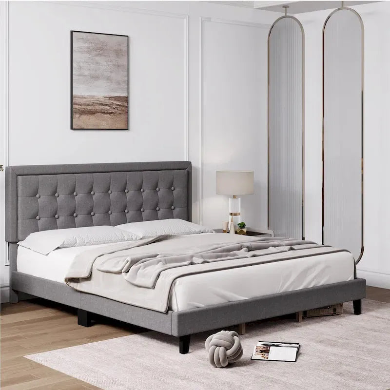 Kingsize platformbedframe met verstelbaar hoofdeinde