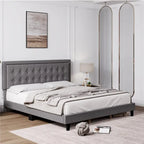 Kingsize platformbedframe met verstelbaar hoofdeinde