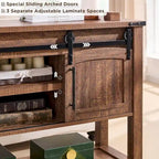 Haltafel met schuifdeuren en open opbergruimte