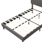Gestoffeerd tweepersoonsbed met opbergruimte in hoofdbord en USB-poorten