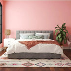 Gestoffeerd bed met opberglades