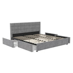 Gestoffeerd bed met opberglades