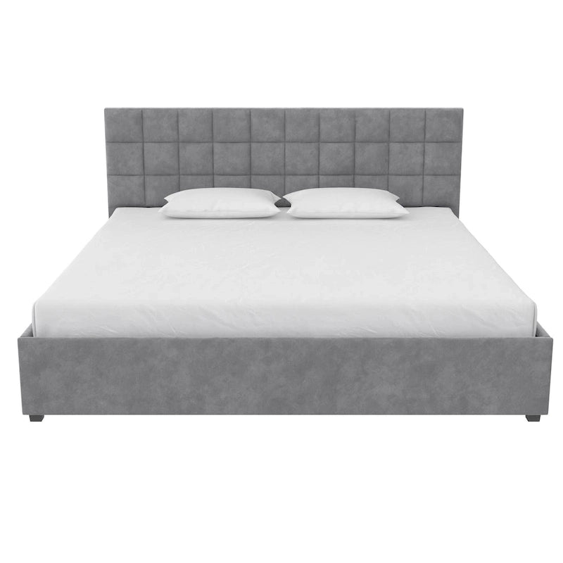 Gestoffeerd bed met opberglades