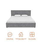 Gestoffeerd bed met opberglades