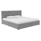 Gestoffeerd bed met opberglades
