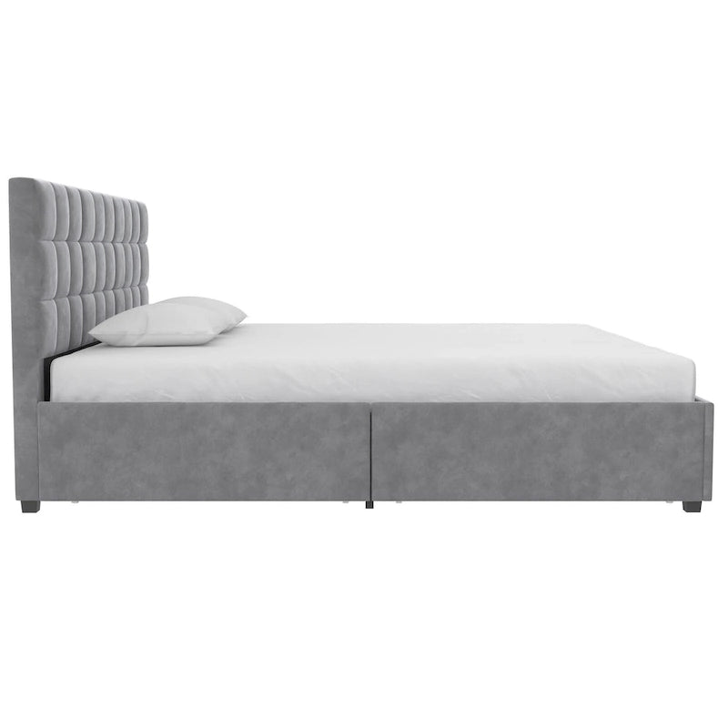 Gestoffeerd bed met opberglades