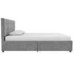 Gestoffeerd bed met opberglades