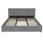 Gestoffeerd bed met opberglades