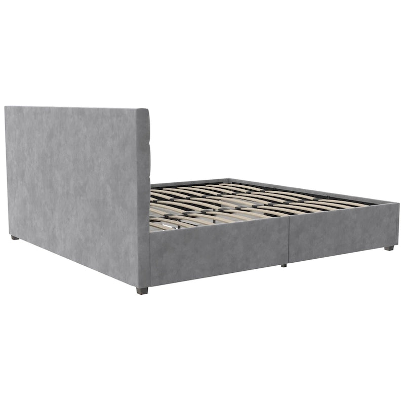 Gestoffeerd bed met opberglades