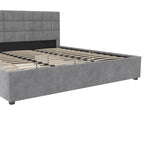 Gestoffeerd bed met opberglades
