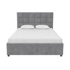 Gestoffeerd bed met opberglades