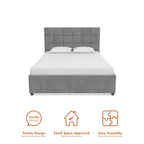 Gestoffeerd bed met opberglades