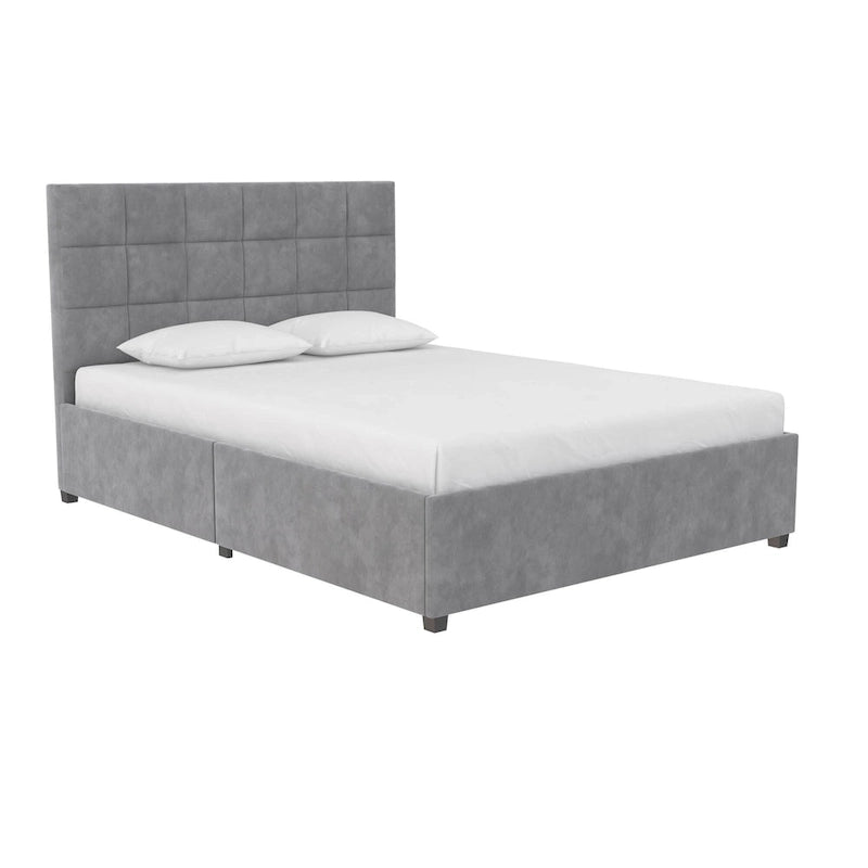 Gestoffeerd bed met opberglades