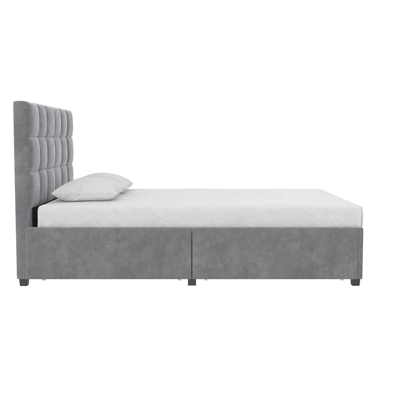 Gestoffeerd bed met opberglades